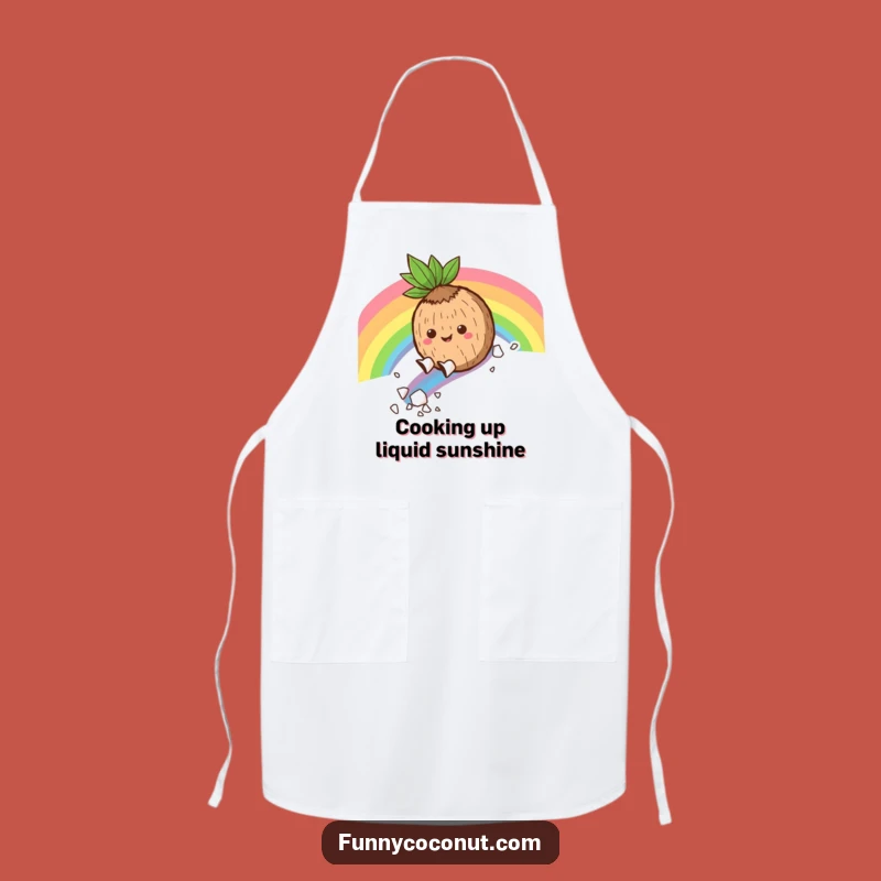 Funny Coconut Rainbow Slide Apron: Cook Up Smiles in the Kitchen Gift