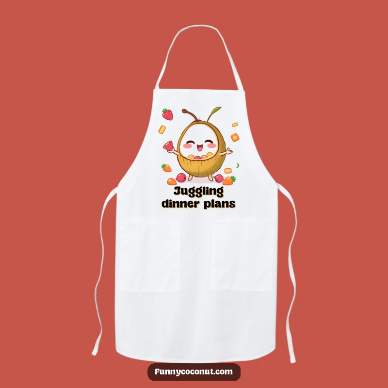 Funny Apron: Juggling Coconut - Hilarious Kitchen Gift for Snack Lovers