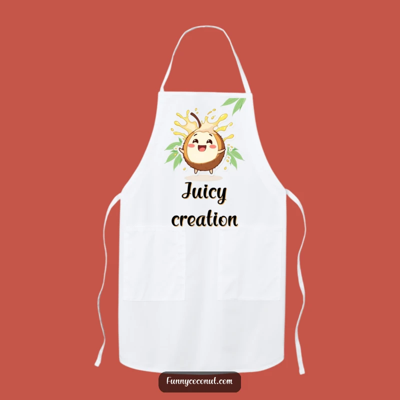 Funny Coconut Burst Apron: Cook with Joy, Inspired by a Tropical Character's Refreshing Splash