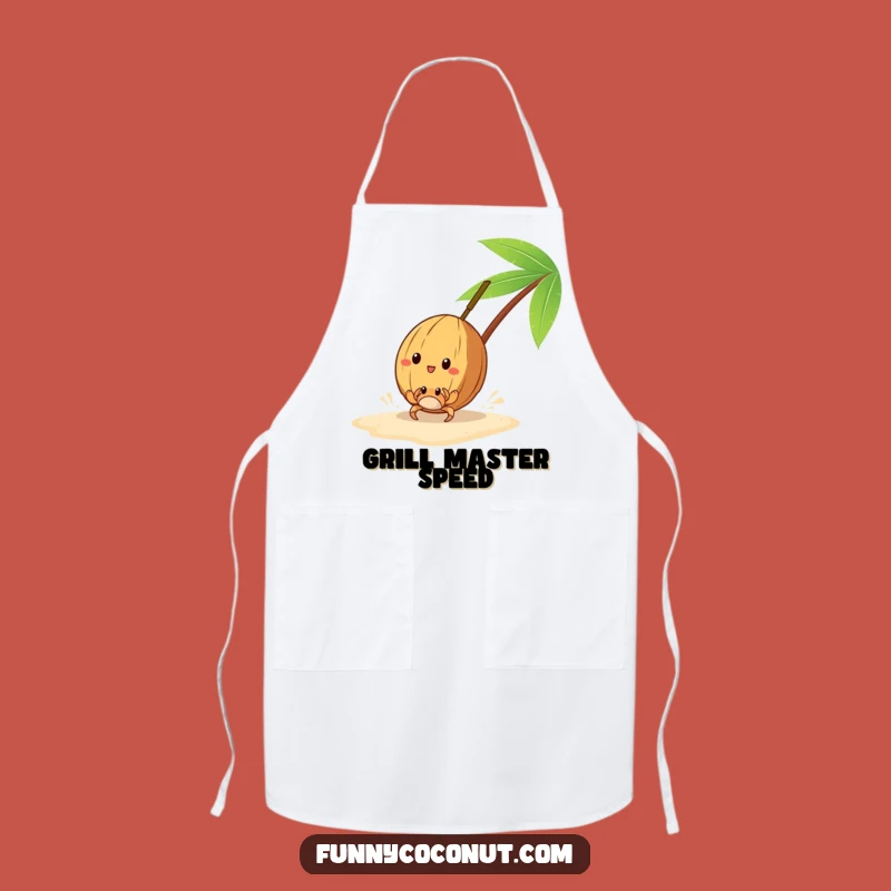 Funny Coconut Race Apron: Grill Master's Beach Humor Gift