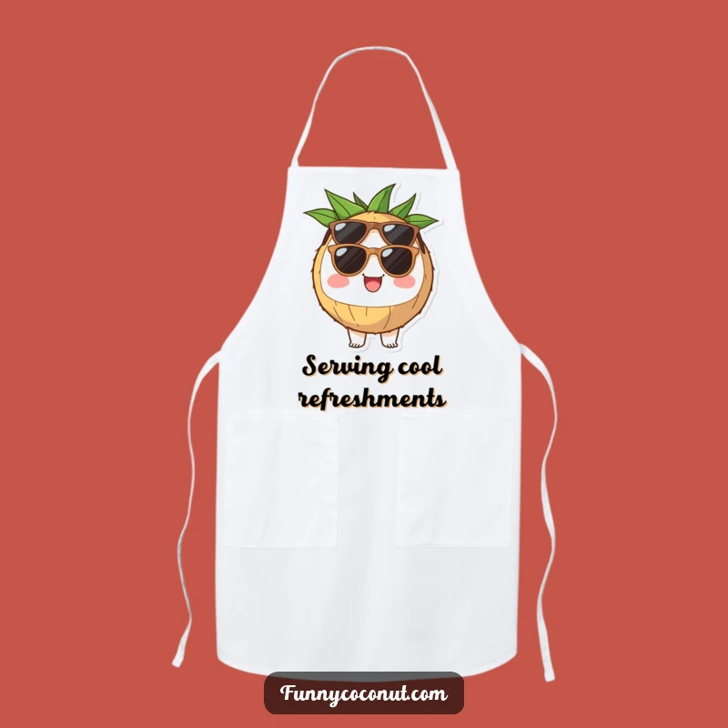 Funny Coconut Sunglasses Apron: Cook Up Fun with Tropical Style