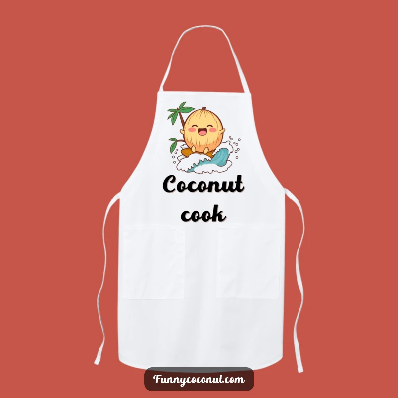Funny Laughing Coconut Apron: Cook with Tropical Cheer