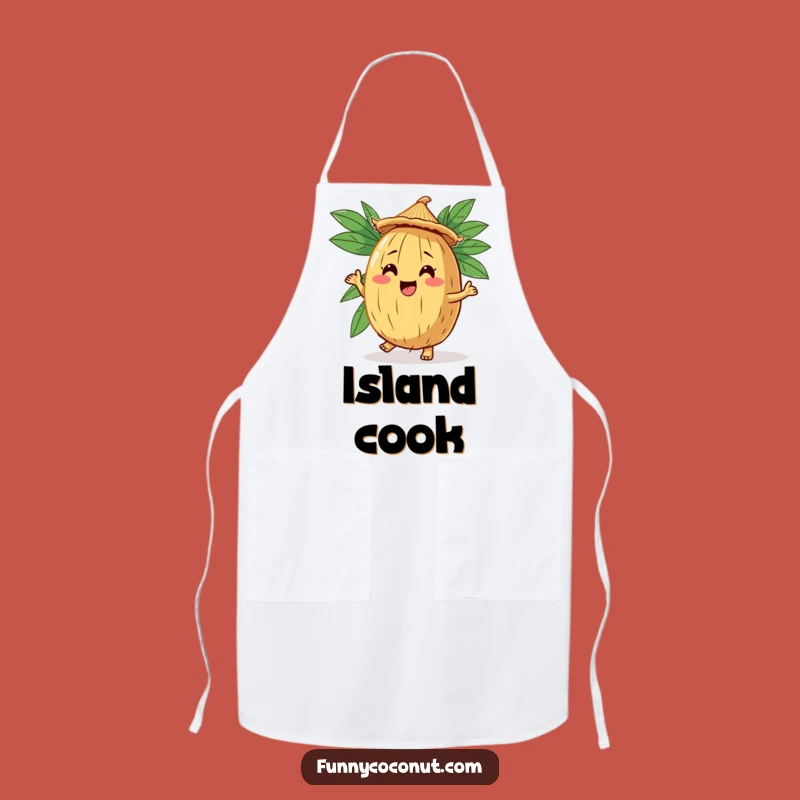 Funny Coconut Jig Apron: Cook with a Smile, Inspired by a Dancing Straw Hat Character
