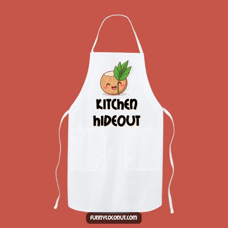 Funny Coconut Apron: Laughing Tropical Character Kitchen Gift