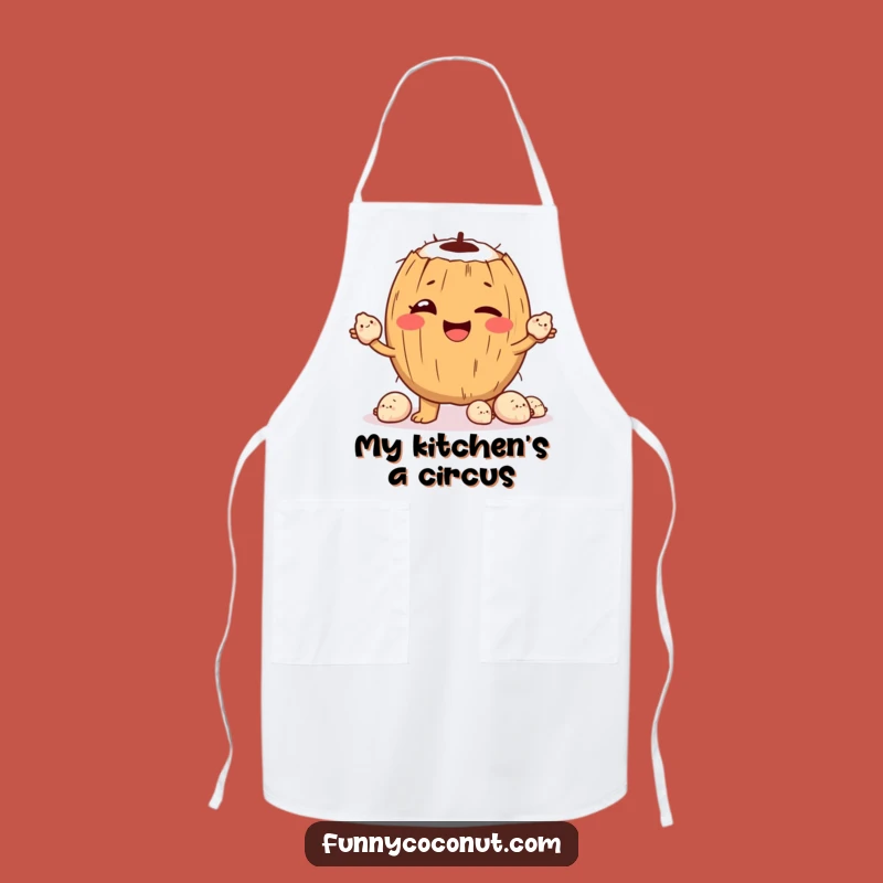 Funny Coconut Juggling Seashells Apron: Cook with Beachy Charm and Humor Gift