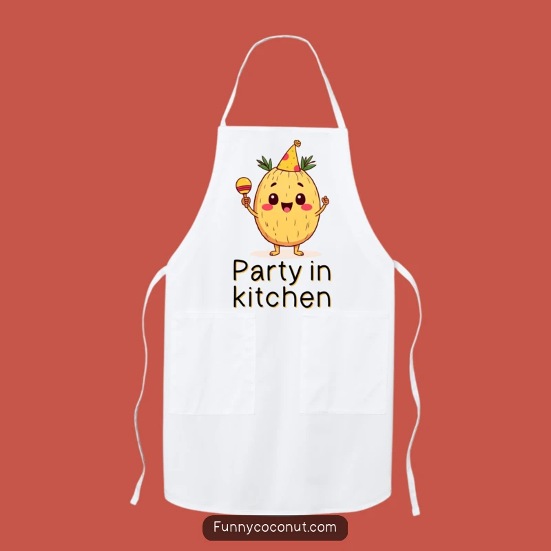 Funny Coconut Apron: Cheerful Chef Shaker, Kitchen Fun, Hilarious Gift!