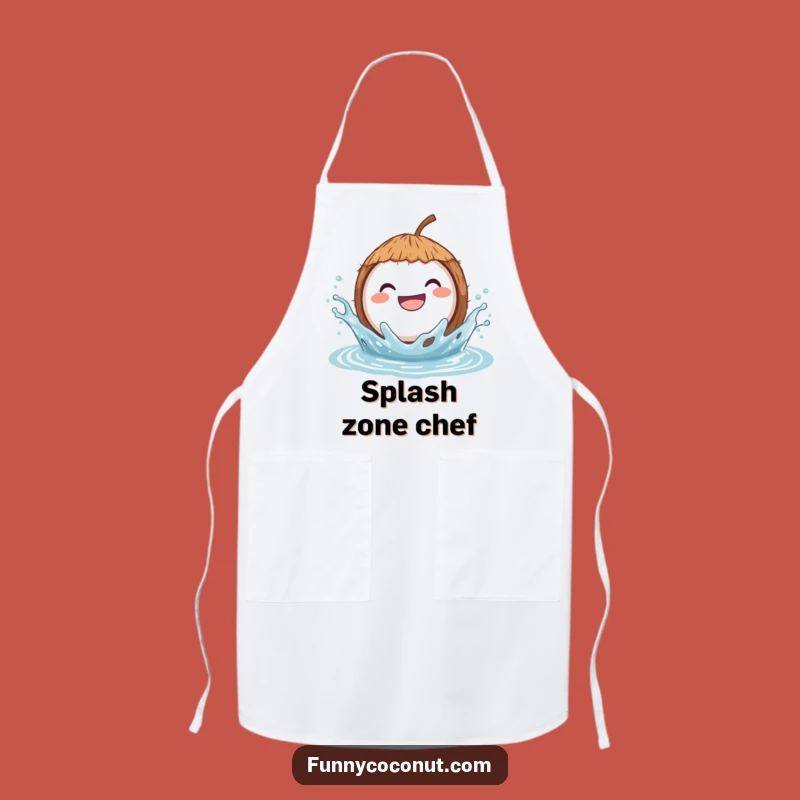 Funny Apron: Splashing Coconut - Hilarious Water Lover's Kitchen Gift