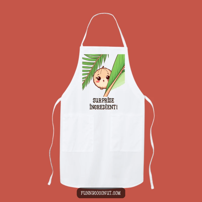 Funny Apron: Peeking Coconut - Hilarious Tropical Kitchen Gift