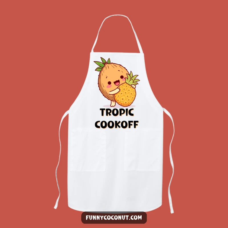 Funny Coconut Apron: Tropical Bopping Character Kitchen Gift