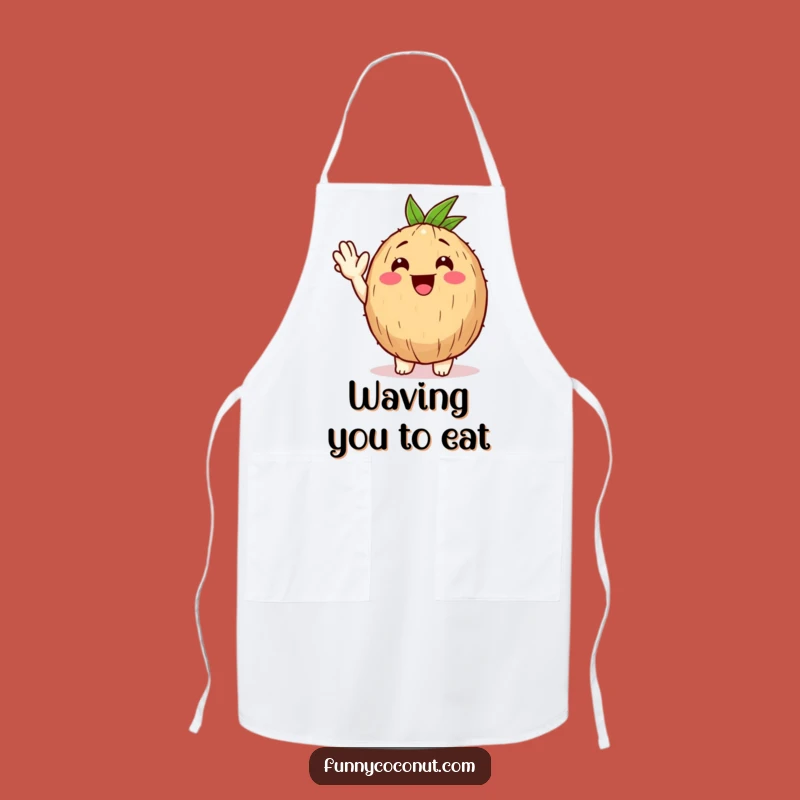 Funny Happy Coconut Apron - Kitchen Welcome, Tropical Fun, Perfect Humorous Cook Gift