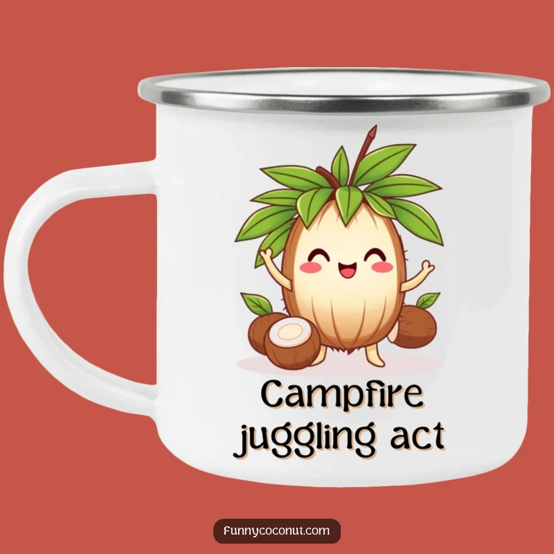 Funny Juggling Coconut Camping Mug: Your Cheerful Outdoor Companion Gift