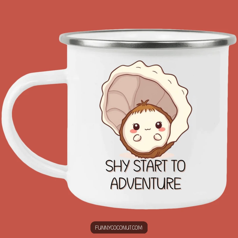 Durable Funny Shy Kawaii Coconut Seashell Camping Mug - Outdoor Hidden Fun Gift