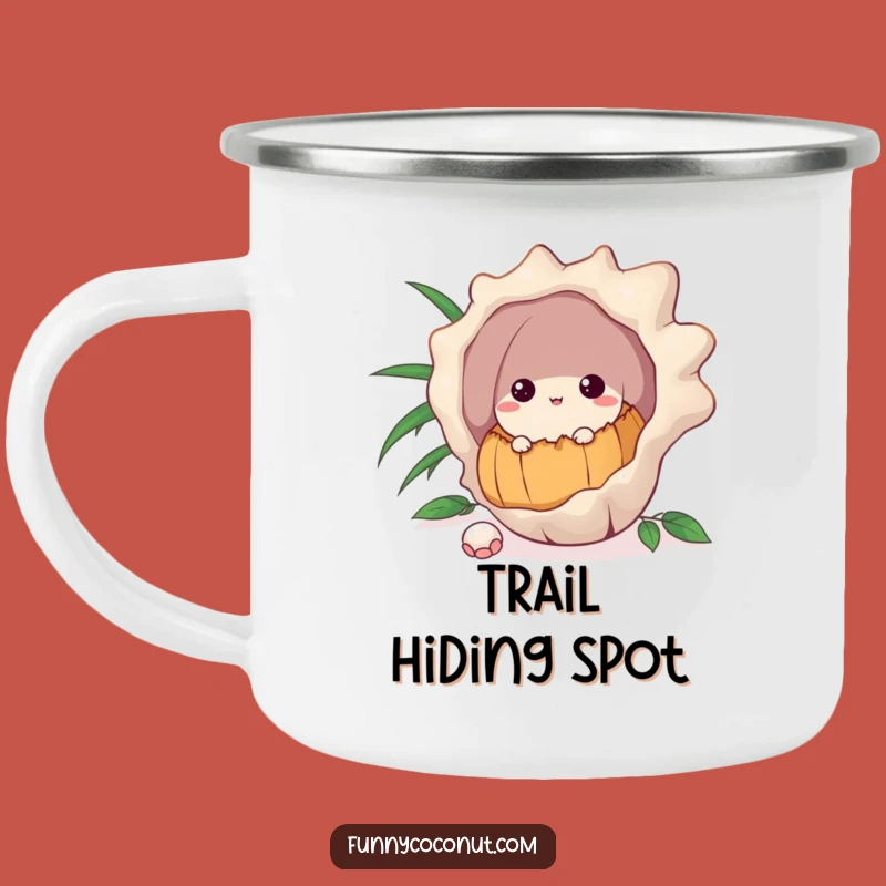 Funny Coconut Camping Mug: Curious Seashell Mug for Explorers
