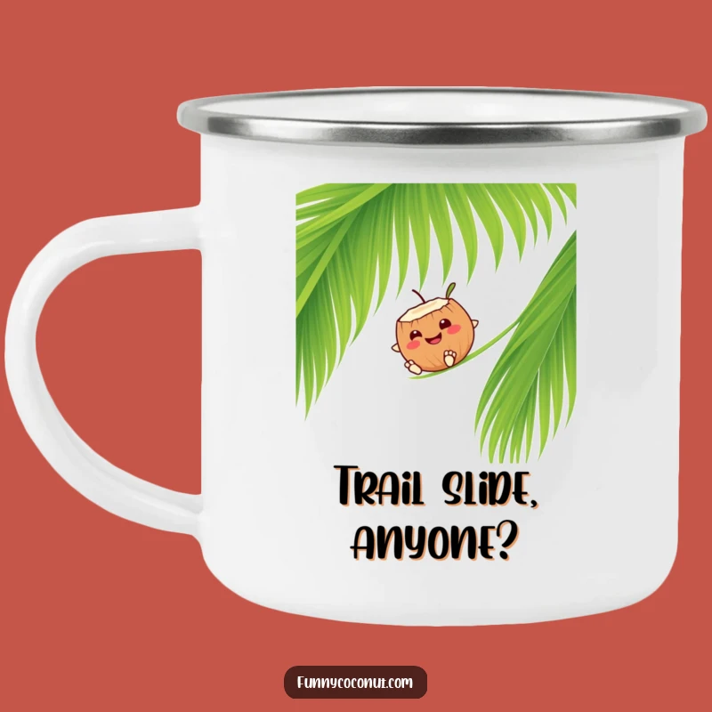 Funny Coconut Palm Frond Slide Camping Mug: Happy Outdoor Cup