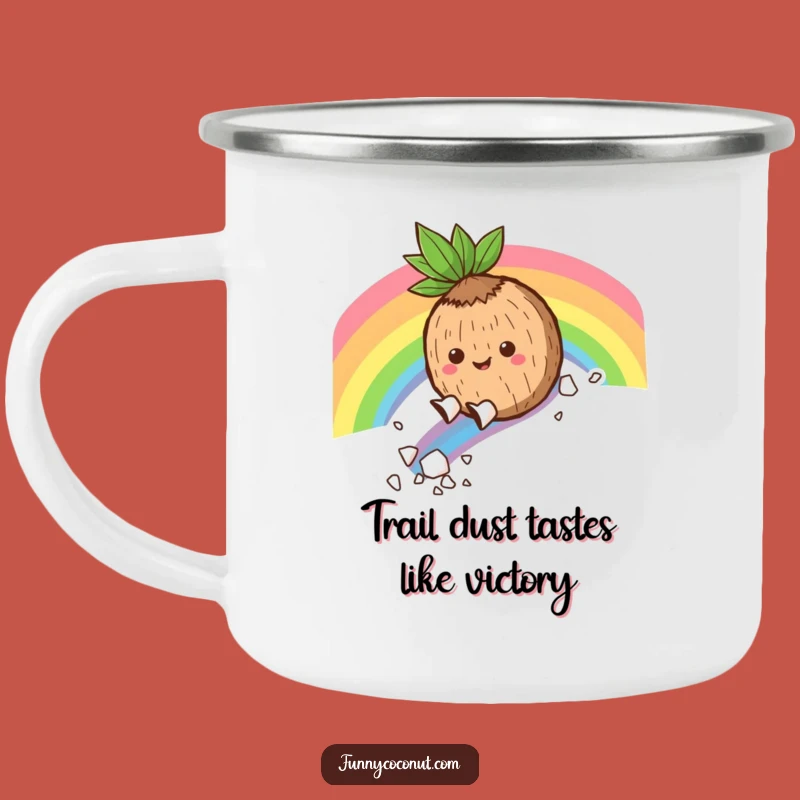 Funny Coconut Rainbow Slide Camping Mug: Adventure Fuel for Your Outdoor Fun Gift