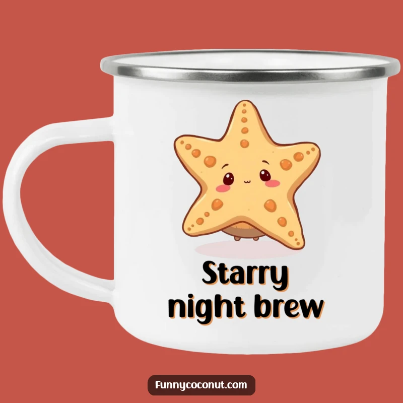 Funny Coconut Starfish Camping Mug: Ocean Humor for Outdoor Escapes