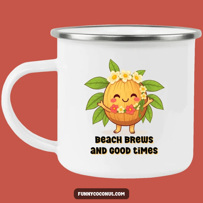 Funny Hula Coconut Camping Mug, Tropical Adventure Sip, Perfect Outdoor Gift