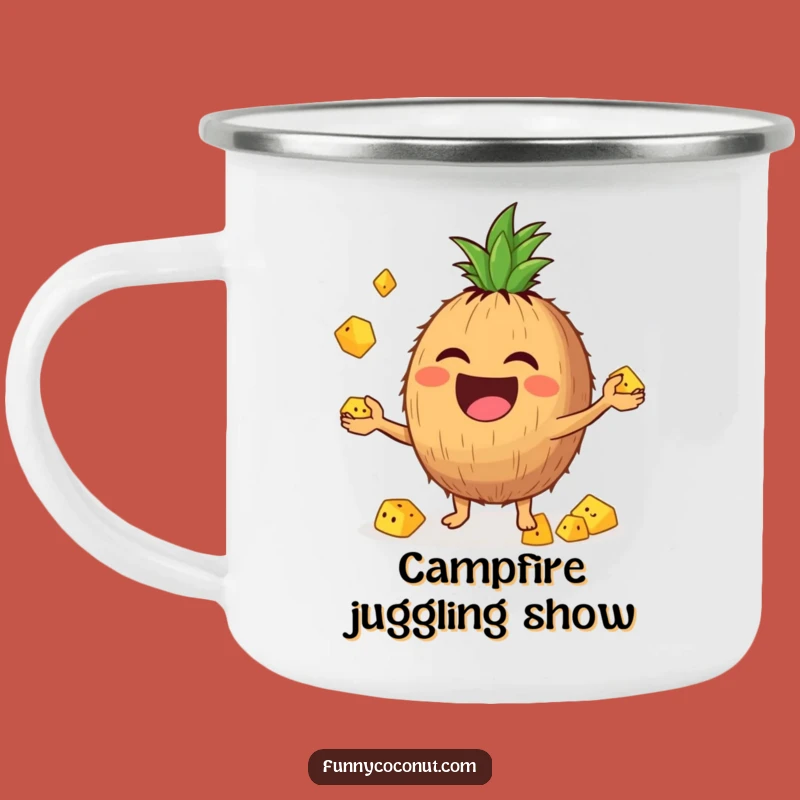 Funny Juggling Coconut Camping Mug: Enjoy Drinks with Fruitful Fun Gift
