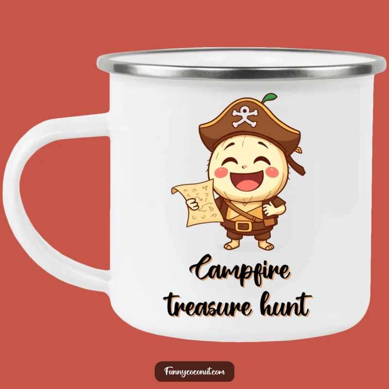 Funny Pirate Coconut Camping Mug: Laughing Buccaneer, Campfire Treasure, Hilarious Gift!
