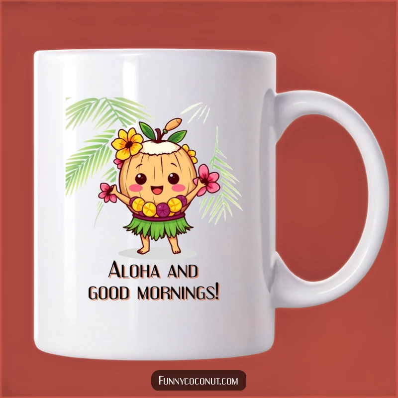 Funny Coconut Hula Dancer Mug: Tropical Vibes for Your Coffee Break Gift
