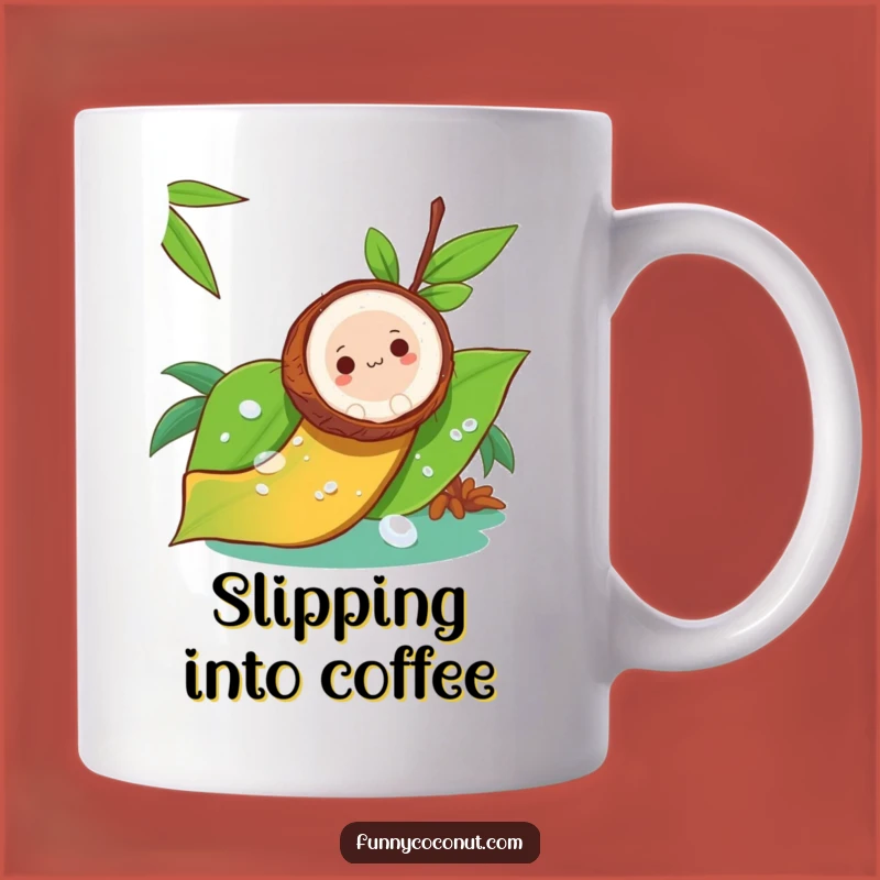 Funny Coconut Slide Mug - Dewy Leaf Adventure Gift