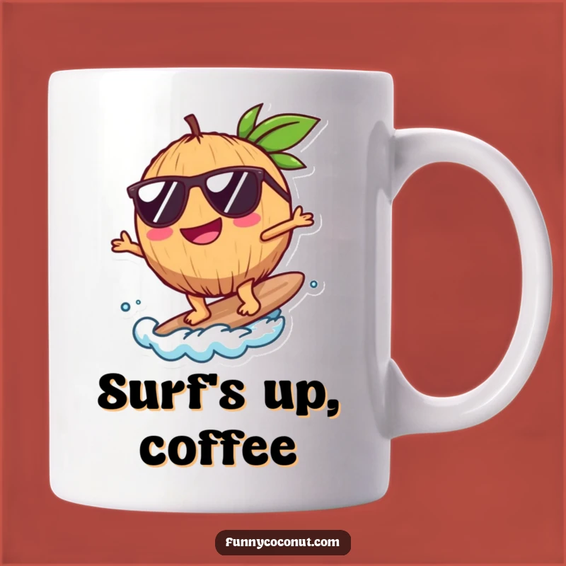 Funny Coconut Surfer Mug: Tropical Fun & Hilarious Gift