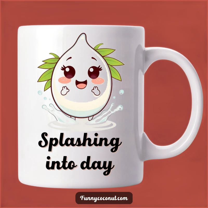 Funny Coconut Water Droplet Splash Mug: Brighten Your Morning Brew