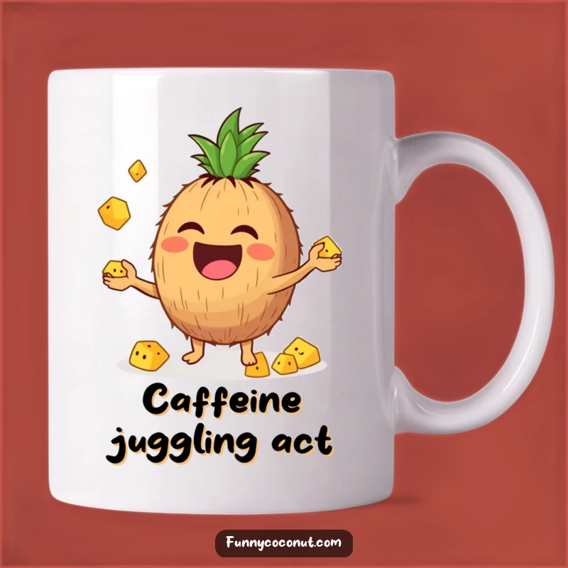 Funny Juggling Coconut Mug: A Hilarious Fruit Fiesta Gift for Coffee Lovers