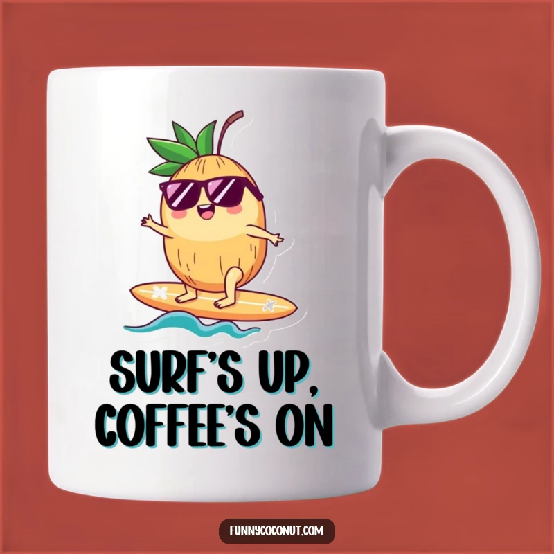 Funny Surfing Coconut Mug - The Ultimate Cool Dude Gift for Beach Lovers