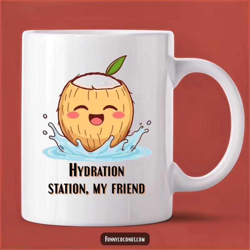 Funny Winking Coconut Mug: Joyful Splash, Perfect Tropical Beach Gift