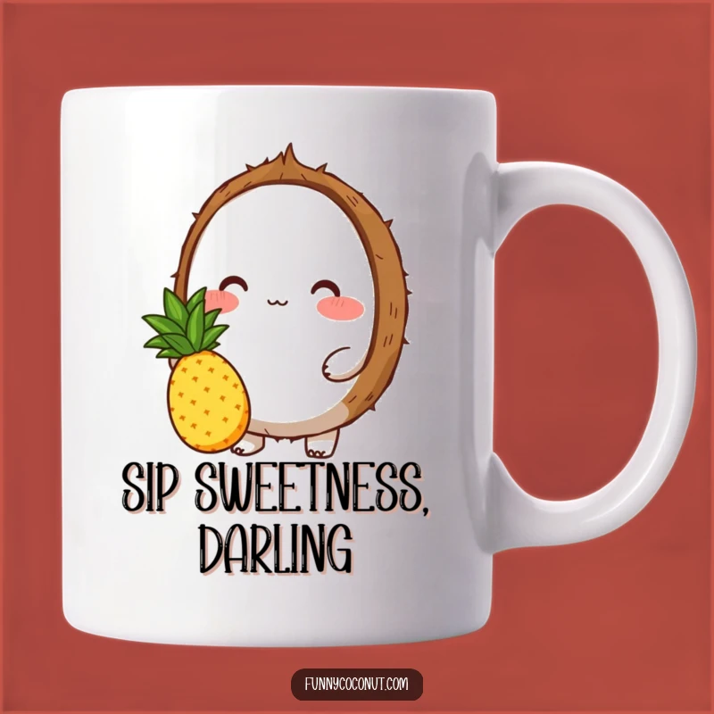 Funny Coconut Pineapple Gift Mug: Sweet & Blushing Humor, Perfect Gift