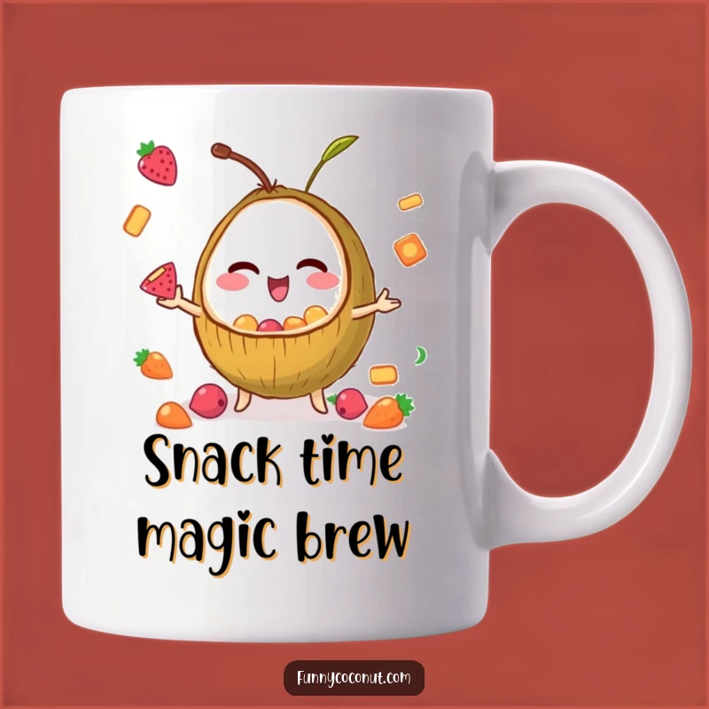 Funny Juggling Coconut Mug - A Hilarious Snack Time Gift for Fruit Lovers