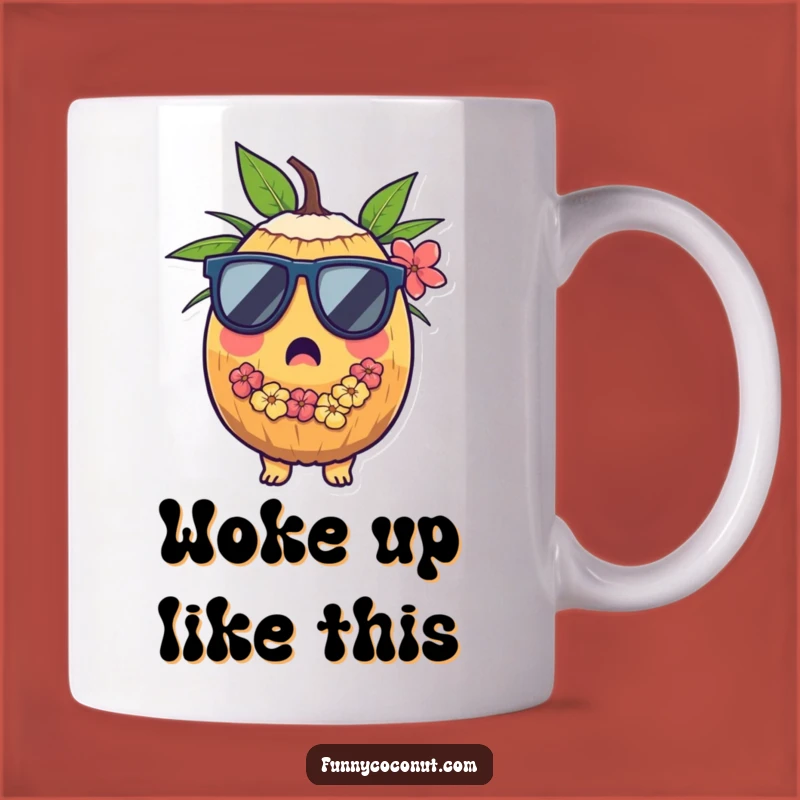 Funny Surprised Coconut Mug: Vacation Vibes and Humor Funny Gift