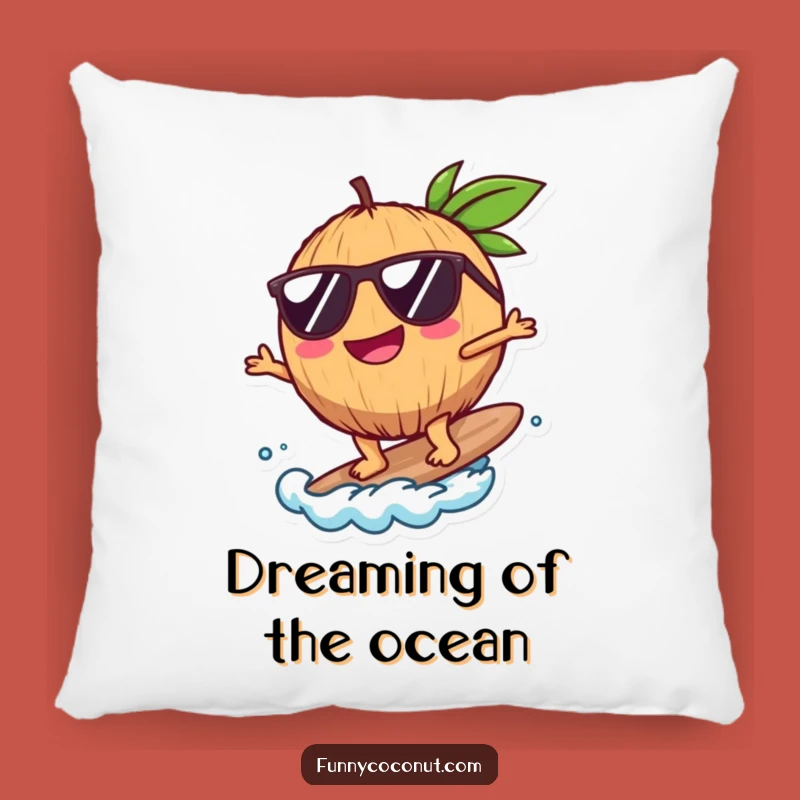 Comfortable Funny Coconut Surfer Pillow: Add Tropical Fun to Your Couch