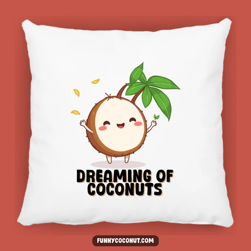 Cozy Funny Coconut Juggling Leaves Pillow: Soft Tropical Humor for Your Couch