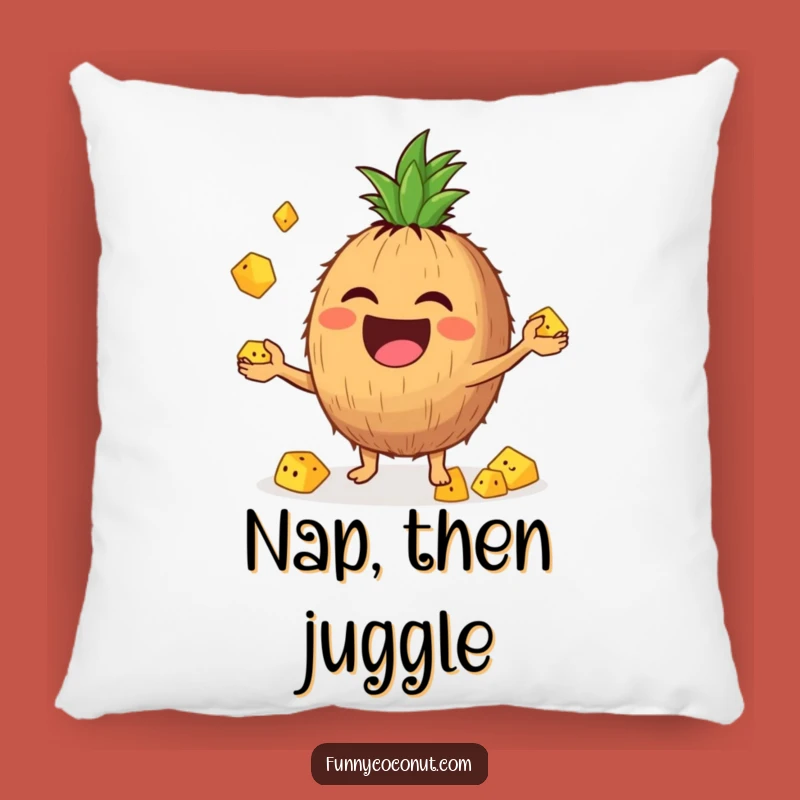 Cozy Funny Juggling Coconut Pillow: Relax with Fruitful Fun and Comfort Gift