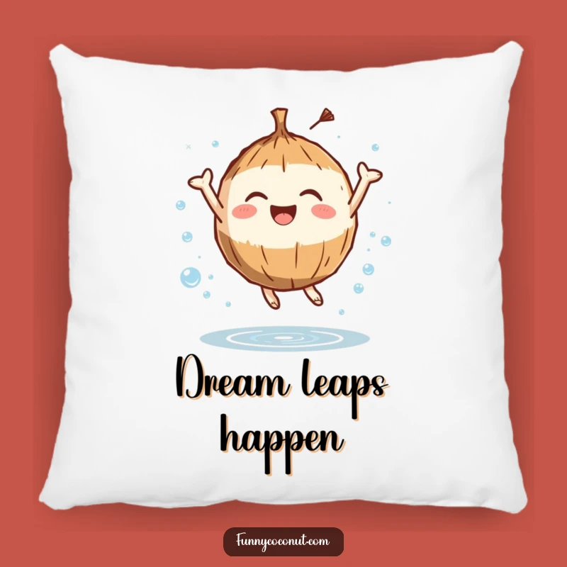 Funny Joyful Coconut Pillow: Soft Comfort, Splash of Happiness Accent