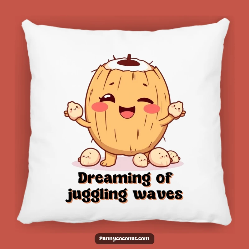 Funny Coconut Juggling Seashells Pillow: Soft Comfort with Beachy Humor Gift