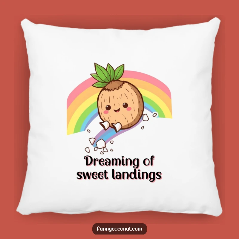 Funny Coconut Rainbow Slide Pillow: Soft Comfort with a Hilarious Tropical Character Gift