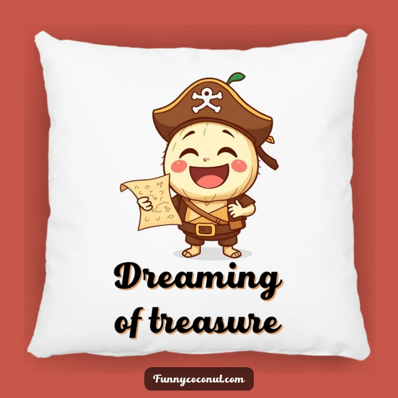 Funny Pirate Coconut Pillow: Laughing Comfort, Cozy Adventure, Hilarious Gift!