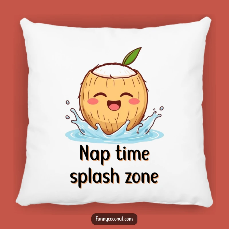 Funny Winking Coconut Pillow: Joyful Splash Comfort, Perfect Accent Gift