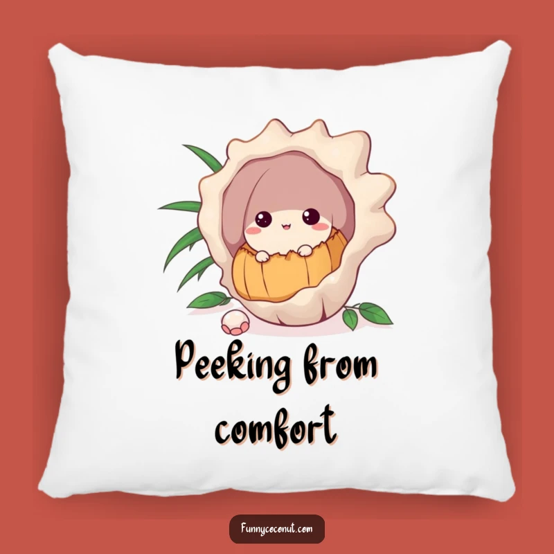 Funny Coconut Pillow: Cozy Peek Cushion for Curious Comfort
