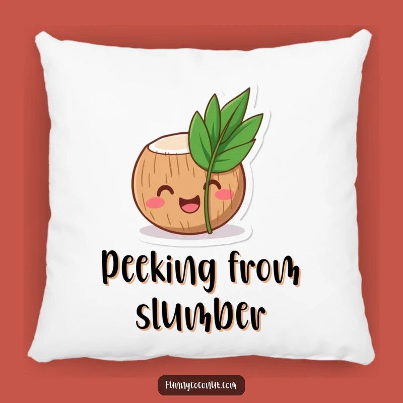 Funny Coconut Pillow: Cozy Laughing Tropical Character Accent Gift