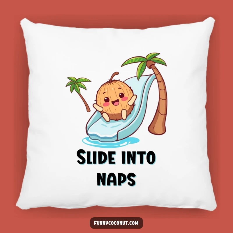 Cozy Funny Coconut Waterslide Pillow: Soft Comfort with Summer Laughs