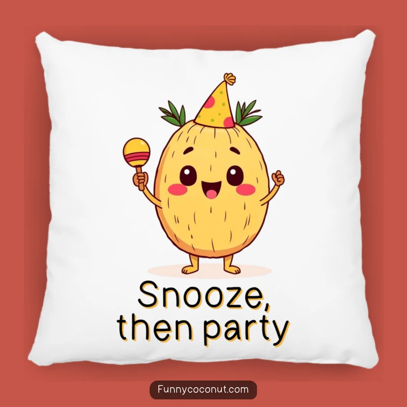 Funny Coconut Pillow: Cheerful Party Character, Soft and Hilarious Comfort Gift!