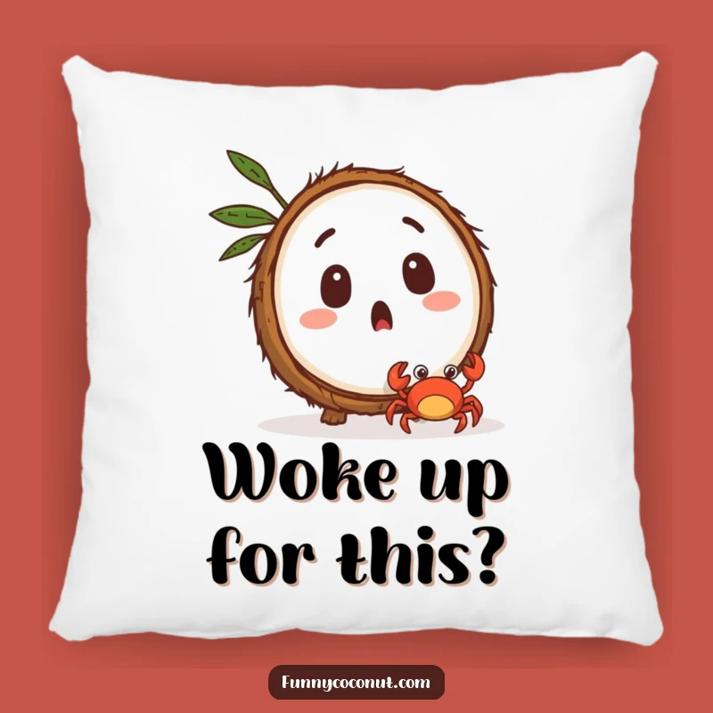 Funny Coconut Crab Surprise Pillow: Cozy Shocked Accent