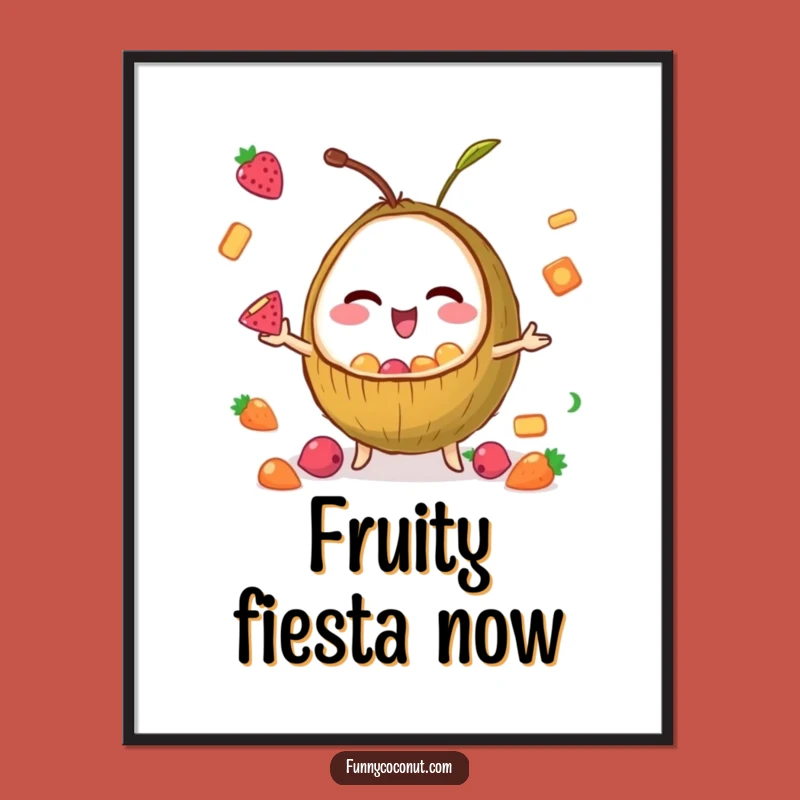 Funny Digital Art: Juggling Coconut - Instant Hilarious Snack Time Wall Decor
