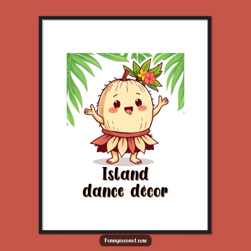 Funny Coconut Hula Digital Art: Gregarious Dancer, Instant Tropical Fun, Hilarious Gift!