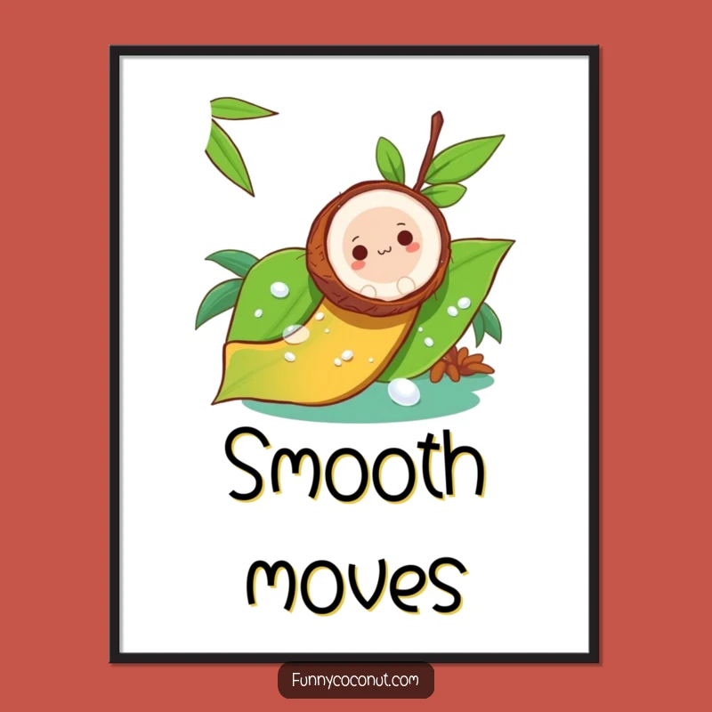 Funny Coconut Slide Digital Art - Instant Leafy Adventure Download