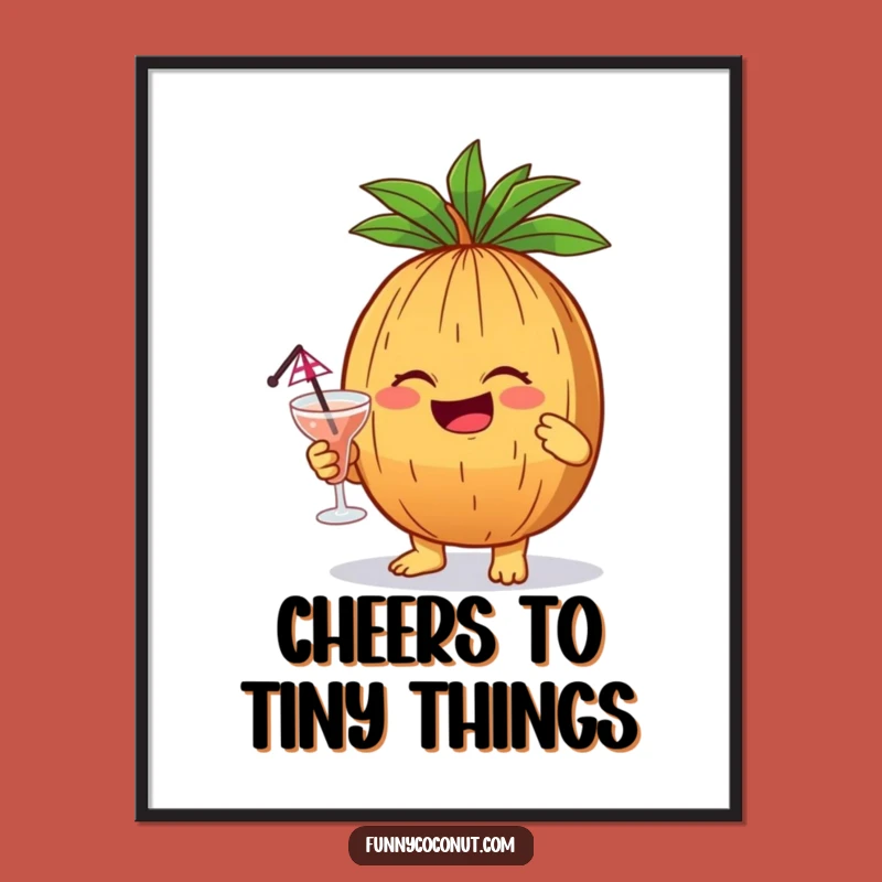 Funny Giggling Coconut Digital Art: Instant Party Decor for Your Walls Gift